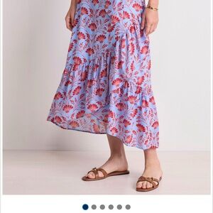 Vineyard Vines Blue and Red Floral Maxi Skirt